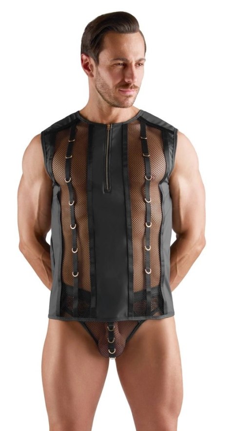 Svenjoyment Net Shirt M Czarny Wetlook Złote Detale Bezrękawnik