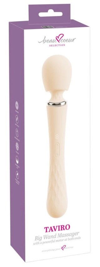 Beau coeur Taviro Big Wand - wielofunkcyjny masażer 2w1, silikonowy, 31,7 cm