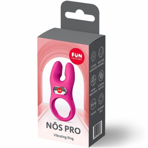 Fun Factory NOS Pro pierścień wibrujący magenta, silikonowy, USB-C