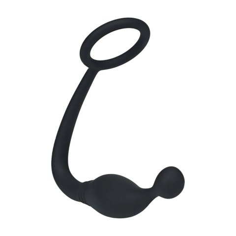 LEVELZ Pierścień Silikonowy S z Anatomicznym Masażerem Prostaty Czarny