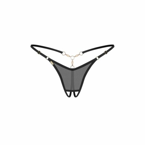 Obsessive Oxaria String Open Black z Regulacją i Zdobieniami 2XL/3XL
