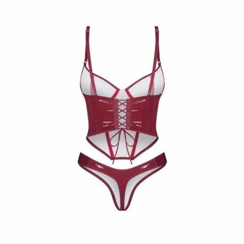 Obsessive Redya Komplet Gorset i Stringi Czerwony Regulowany S/M