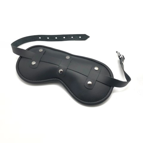 Red Leather Skorzana Maskownica na Oczy Czarna
