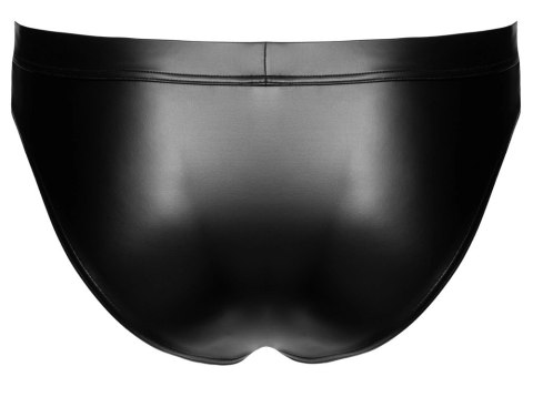 Svenjoyment Briefs M czarne wetlook siateczka z zamkiem