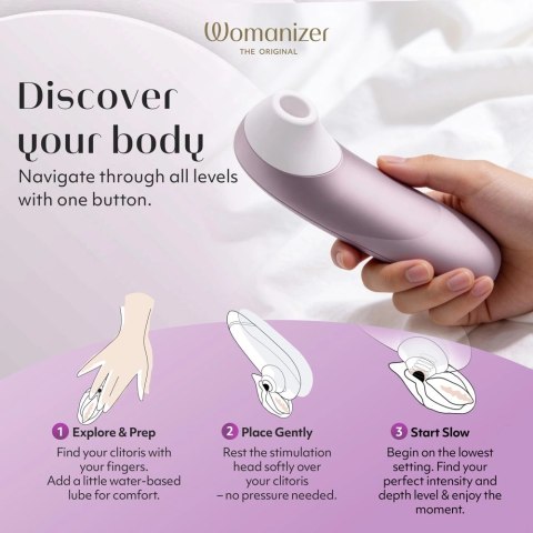 Womanizer Pro Lilac - kompaktowy model z 11 poziomami intensywności