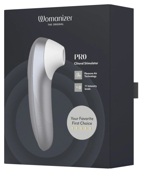 Womanizer Pro Silver - kompaktowy model z 11 poziomami intensywności