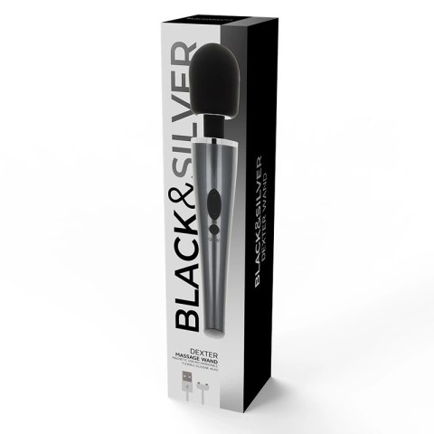 Black&Silver Dexter - Masażer Rożdżka 10 Trybow Silikon USB 30,6cm