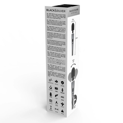 Black&Silver Dexter - Masażer Rożdżka 10 Trybow Silikon USB 30,6cm