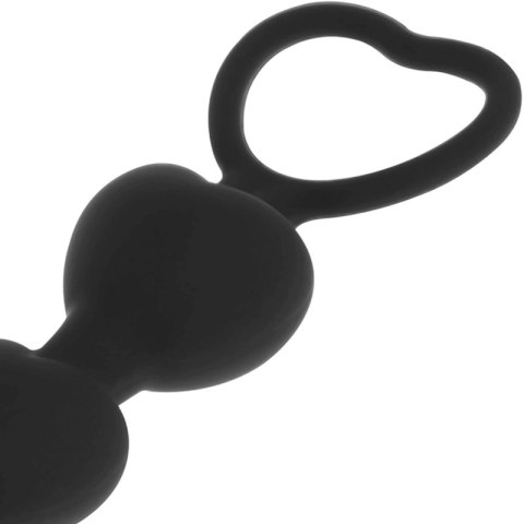 Black&Silver Milan Łańcuch Serc Silikonowy 18 cm, czarny, 5 elementow