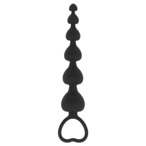 Black&Silver Milan Łańcuch Serc Silikonowy 18 cm, czarny, 5 elementow