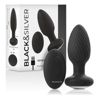 Black&Silver Welss - silikonowy rotacyjny system intymny z pilotem IPX6