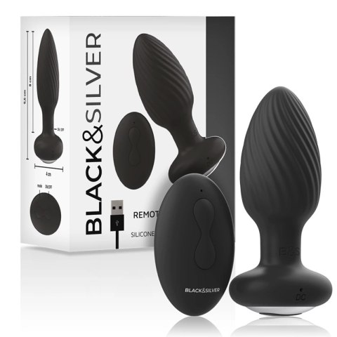 Black&Silver Welss - silikonowy rotacyjny system intymny z pilotem IPX6