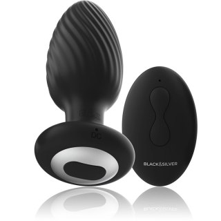 Black&Silver Welss - silikonowy rotacyjny system intymny z pilotem IPX6