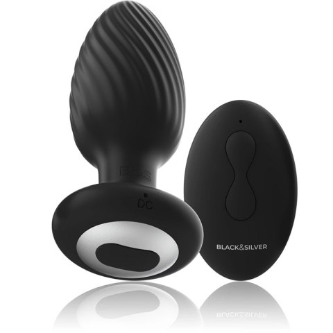 Black&Silver Welss - silikonowy rotacyjny system intymny z pilotem IPX6