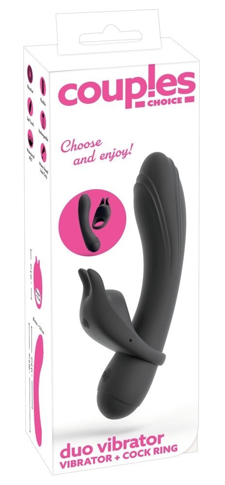 Couples Choice Duo Vibrator 3w1 z pierścieniem, silikonowy, wodoodporny
