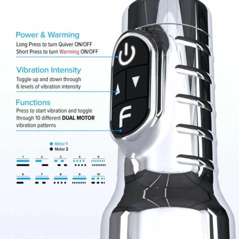Fleshlight - Quiver wibrujący system intymny z podgrzewaniem USB-C