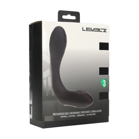 LEVELZ Bendable Silicone Prostate czarny silikonowy stymulator z funkcją podgrzewania