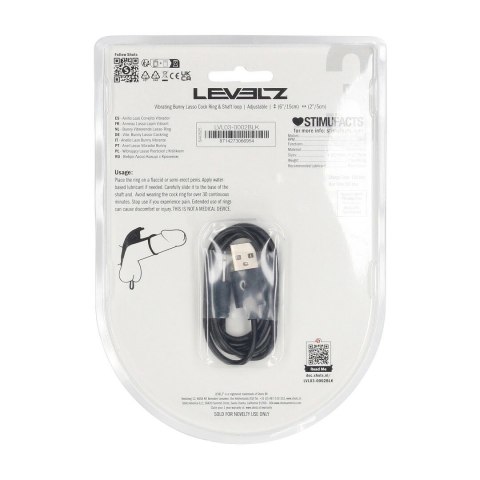 LEVELZ Bunny Pierścień Wibrujący Silikonowy Regulowany Czarny