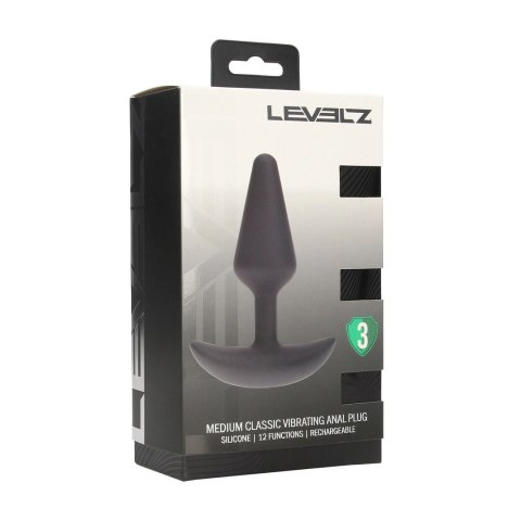 LEVELZ Classic Wibrujący Korek Silikonowy M Czarny - Model Średni