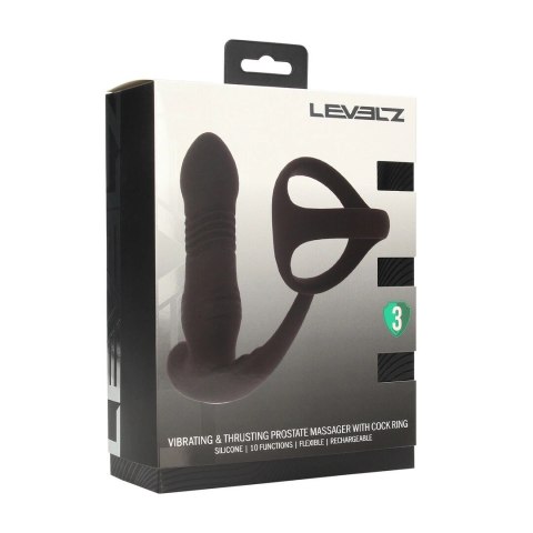 LEVELZ Czarny System Wibracyjno-Rytmiczny z Pierścieniem