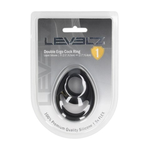 LEVELZ Double Ergo silikonowy pierścień anatomiczny czarny