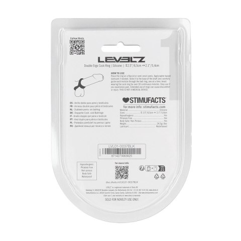 LEVELZ Double Ergo silikonowy pierścień anatomiczny czarny