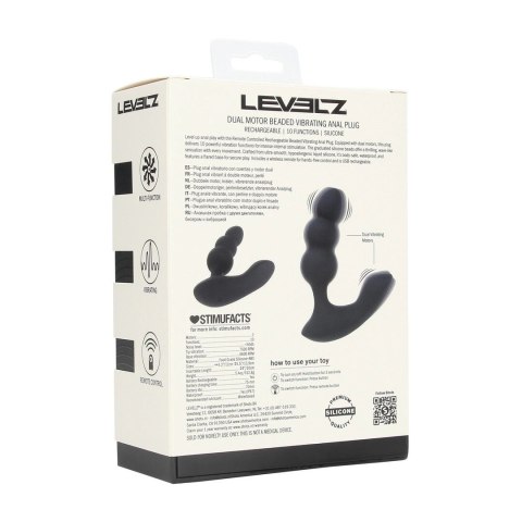 LEVELZ Dual Motor Beaded Pro Black - silikonowy stymulator z pilotem