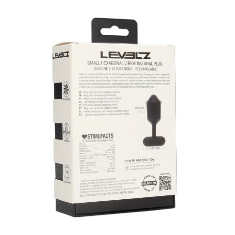 LEVELZ Hexagonal S Czarny - Wibrująca silikonowa zatyczka anatomiczna