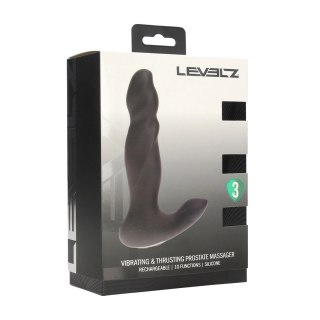 LEVELZ Intense Black - silikonowy masażer z funkcją ruchu i wibracji