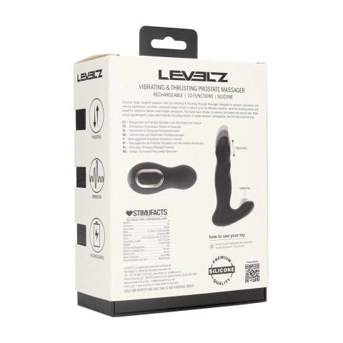 LEVELZ Intense Black - silikonowy masażer z funkcją ruchu i wibracji