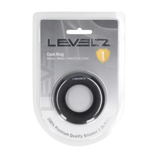 LEVELZ Pierścień Intymny M Czarny z Silikonu Premium