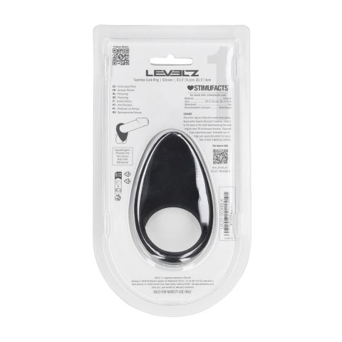 LEVELZ Pierścień Silikonowy Teardrop Czarny Ergonomiczny Kształt