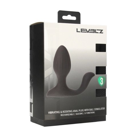 LEVELZ Plug-ilicious 2 Czarny - silikonowy korek z rotacją i wibracją