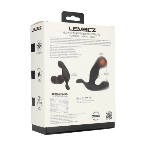 LEVELZ Prostatic Model Black - silikonowy aplikator z funkcją podgrzewania i wibracji