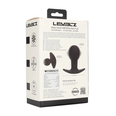 LEVELZ Single Bulb silikonowa wibrująca zatyczka anatomiczna czarna