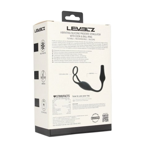 LEVELZ Vibrating Silicone Prostate Model z Pierścieniem, Czarny