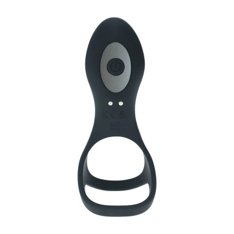 LEVELZ Vibration Silicone - czarny pierścień intymny z dodatkową pętlą