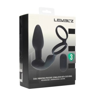 LEVELZ Vick Neo czarny - silikonowy masażer z pierścieniem i pilotem