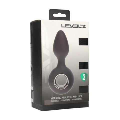 LEVELZ Wibrujący Korek Silikonowy z Uchem Czarny 11,5 cm