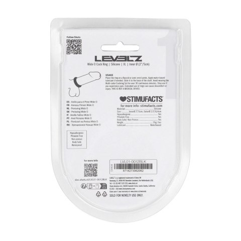LEVELZ Wide O Pierścień Silikonowy XL 50mm Czarny Komfortowy
