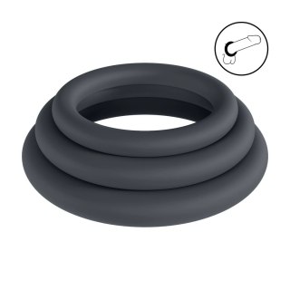 LEVELZ Zestaw 3 pierścieni silikonowych L/XL/XXL czarny