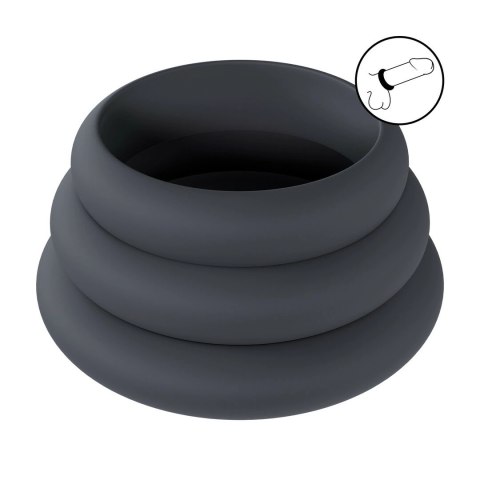 LEVELZ Zestaw 3 silikonowych pierścieni L/XL/XXL czarny