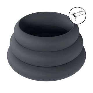 LEVELZ Zestaw 3 silikonowych pierścieni anatomicznych S/M/L czarne