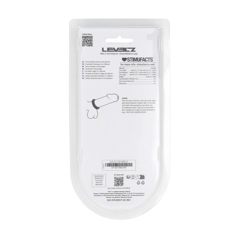 LEVELZ Zestaw 3 silikonowych pierścieni anatomicznych S/M/L czarne