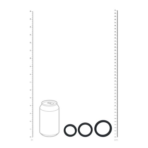 LEVELZ Zestaw 3 silikonowych pierścieni anatomicznych S/M/L czarne