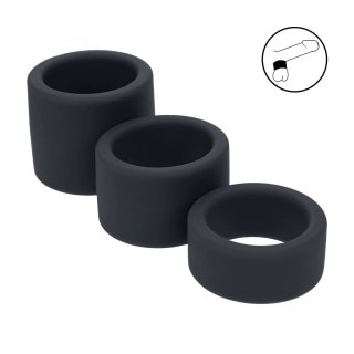 LEVELZ Zestaw Silikonowych Opasek na Jądra 3 szt. S/M/L Czarny