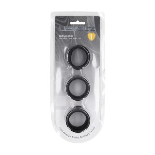 LEVELZ Zestaw Silikonowych Opasek na Jądra 3 szt. S/M/L Czarny