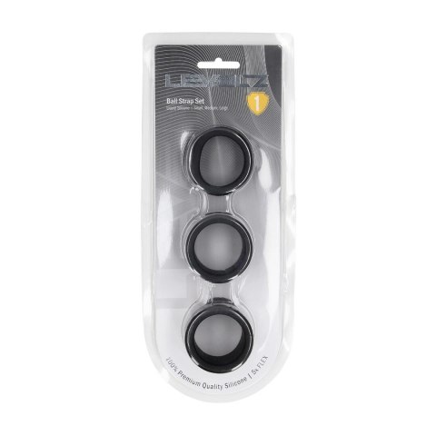 LEVELZ Zestaw Silikonowych Opasek na Jądra 3 szt. S/M/L Czarny