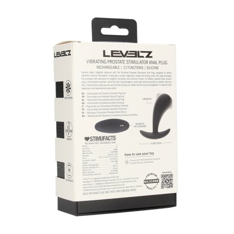 LEVELZ - silikonowa maszyna intymna z funkcją wibracji, czarna, S