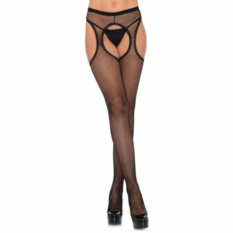 Leg Avenue Dawn Siatkowe Rajstopy z Efektem Szelkowym i Ozdobnym Wykończeniem One Size